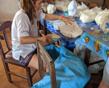 March 2020 - Rice prep for distribution